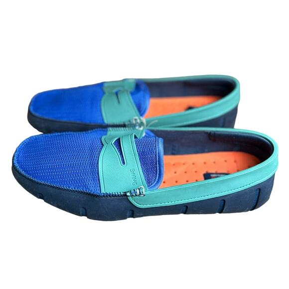 Swims Other - SWIMS Washable Waterproof Penny Loafer Men's Size 10 Navy Blue/Teal EUC